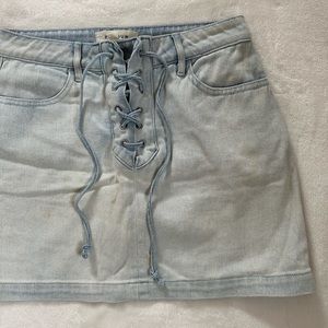 Pacsun Tie Jean Mini Skirt